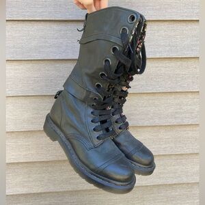 dr martens triumph floral fold over boots